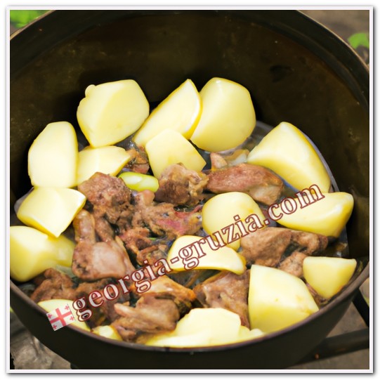 Beef in a cauldron with potatoes Beef in a cauldron with potatoes