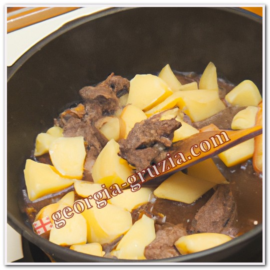 Beef in a cauldron with  potatoes