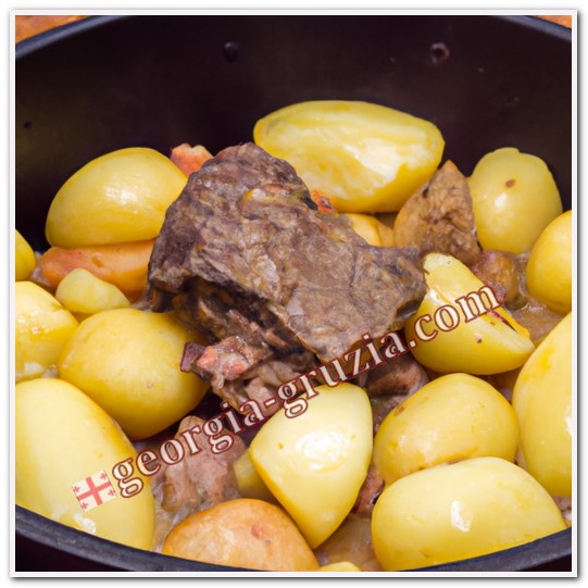 Beef in a cauldron with  potatoes