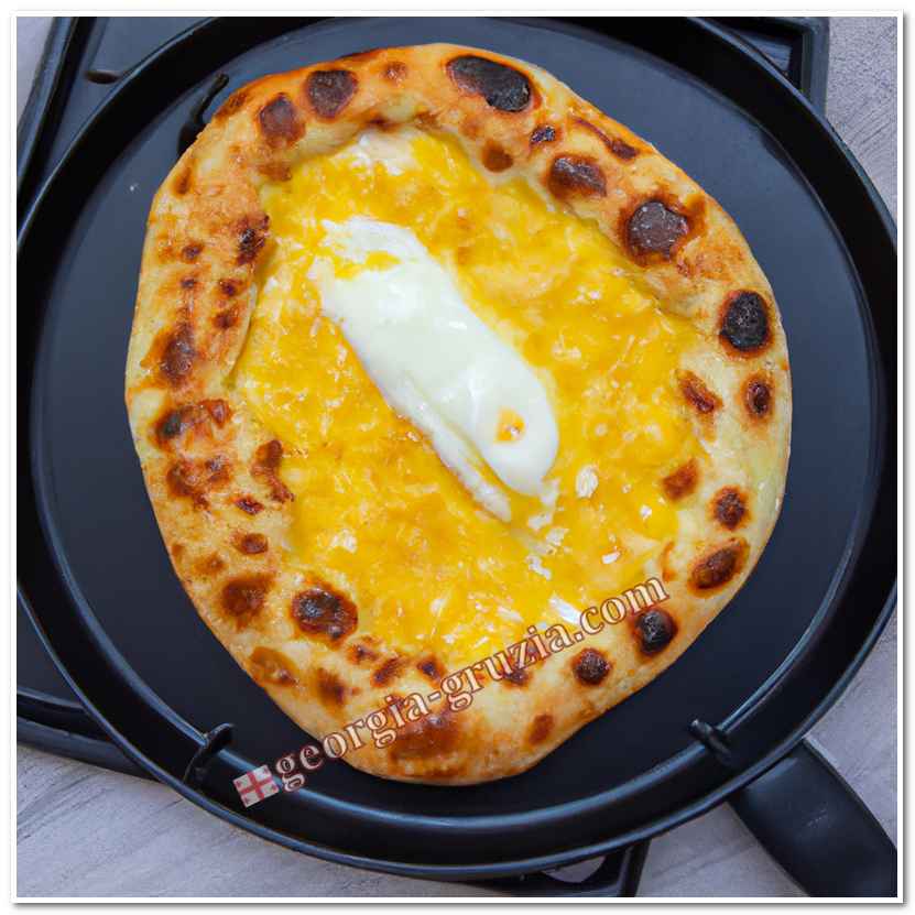 Khachapuri with cheese on a pan fast recipe
