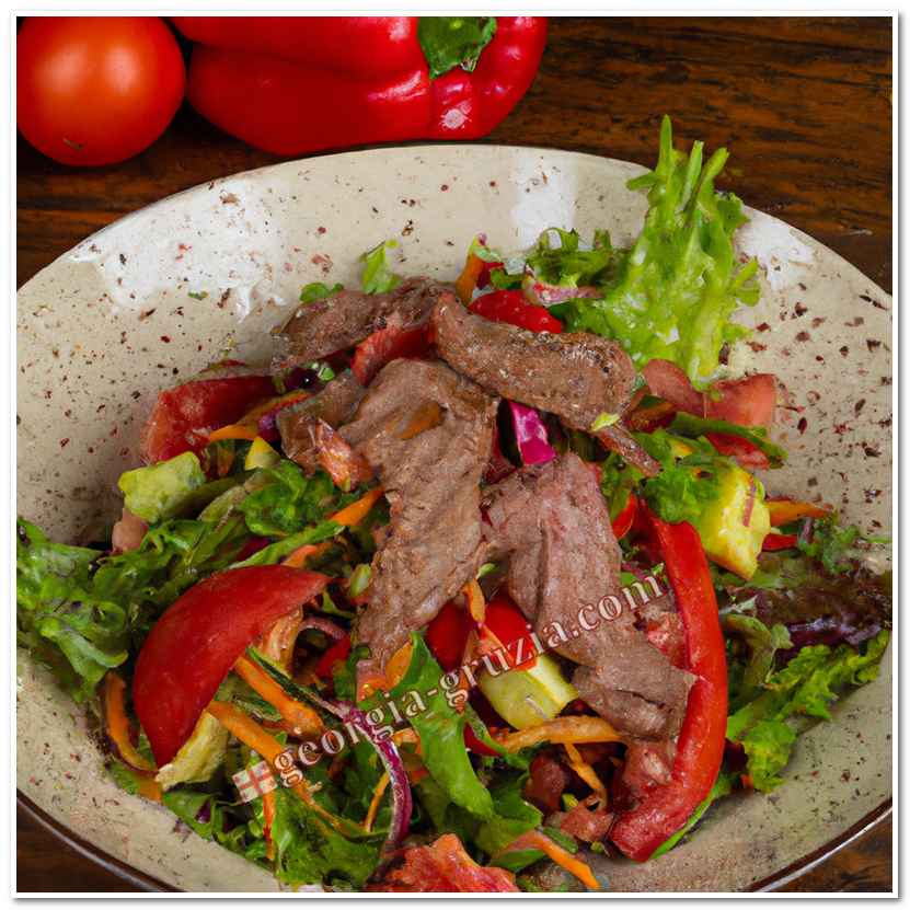 Classical tbilisi salad recipe with beef Classical tbilisi salad recipe with beef