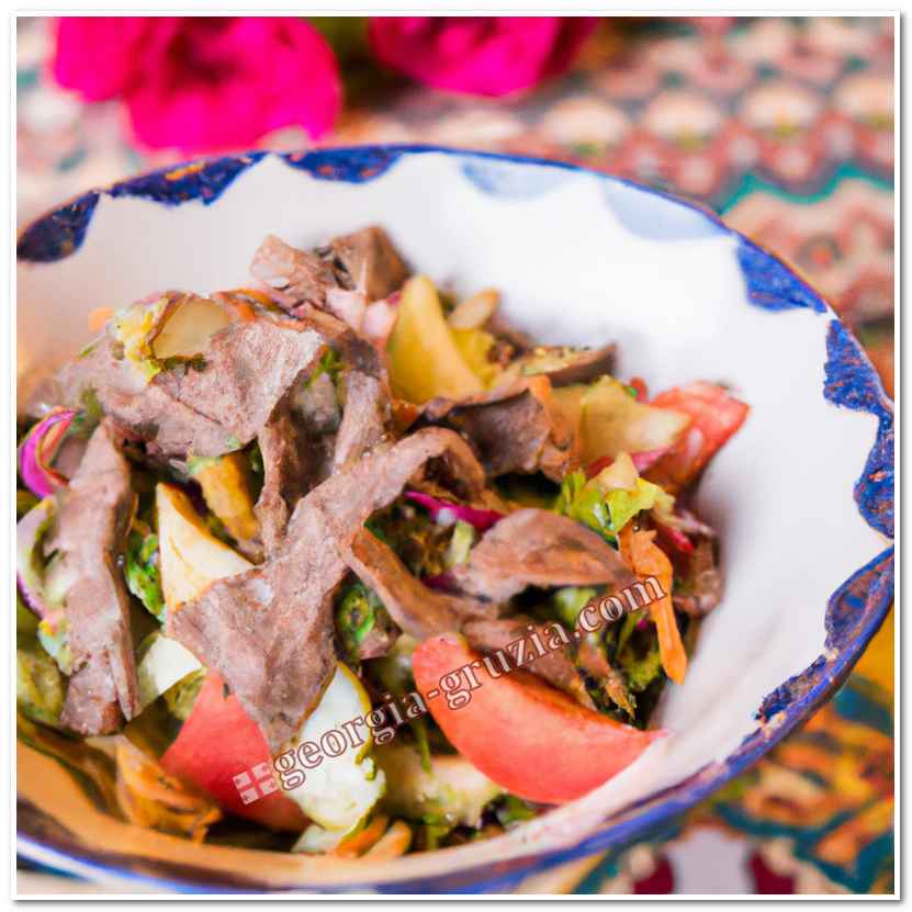 Classical tbilisi salad recipe with beef Classical tbilisi salad recipe with beef