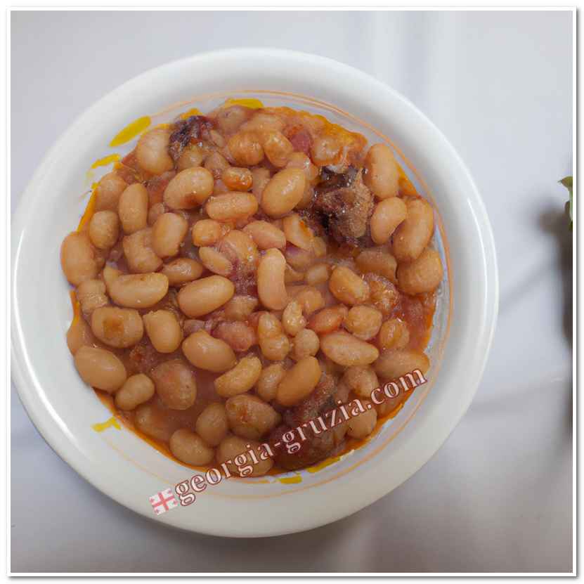 Lobio with beans classic recipe