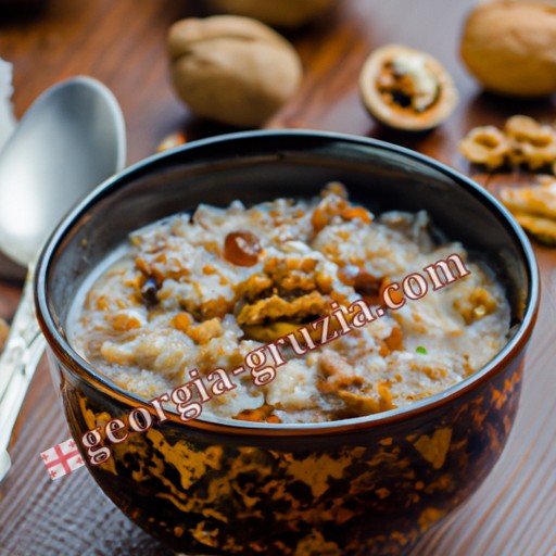 Soup with rice and walnuts Georgia