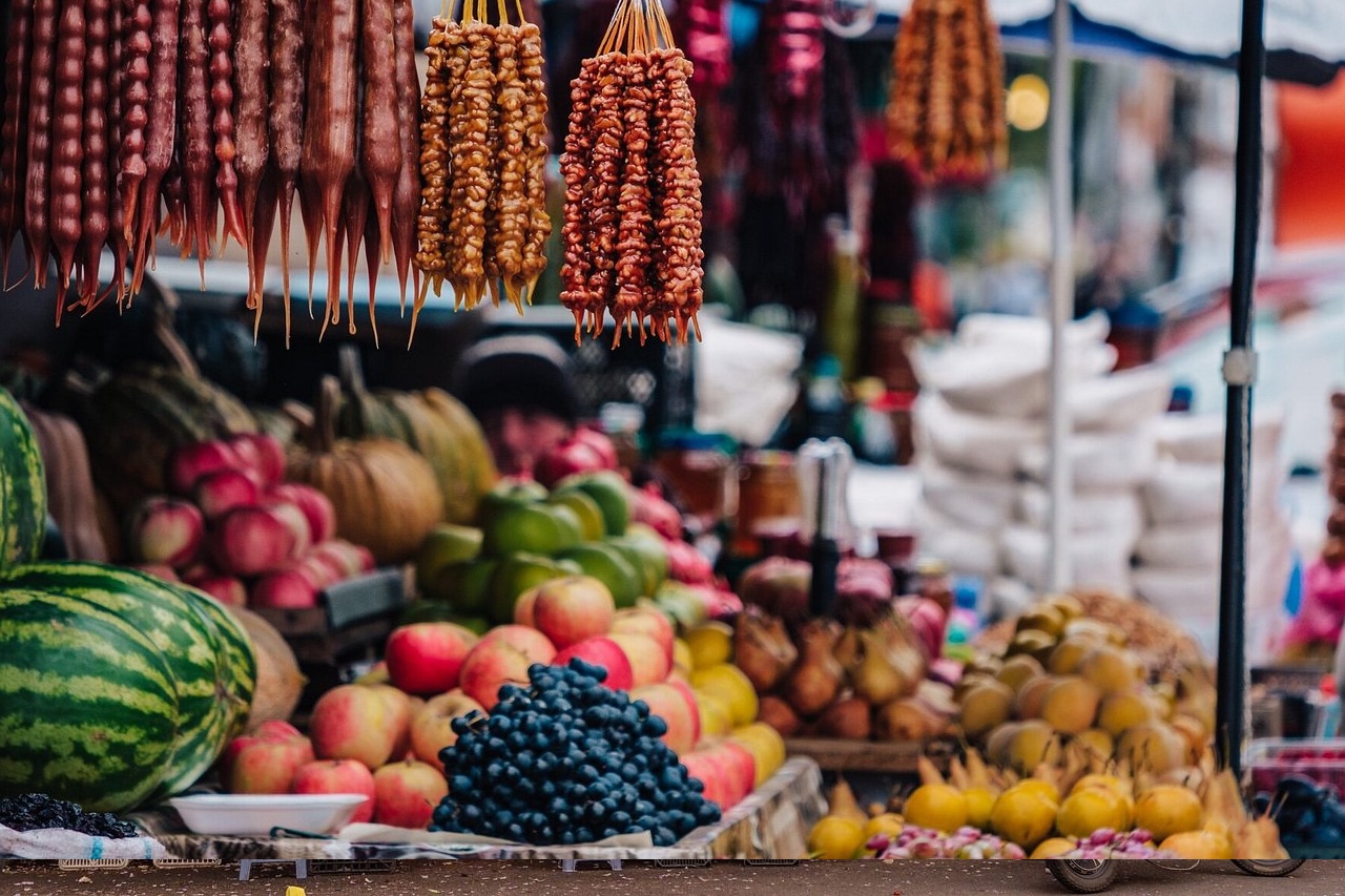 Georgian fruit vendor market, twilight, street, vegetables, people, market, market, market, market, market